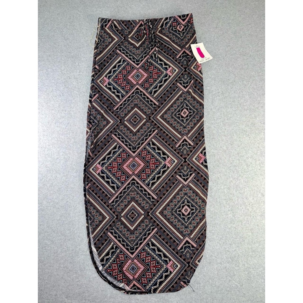 Bobbie Brooks Skirt Womens Small Multicolor Geometric Pattern Knee Length‎ NWT T